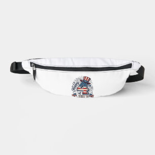 Vintage Happy 4th of July Patriotic Hat Vector Des Bum Bags