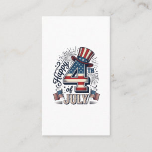 Vintage Happy 4th of July Patriotic Hat Vector Des Business Card