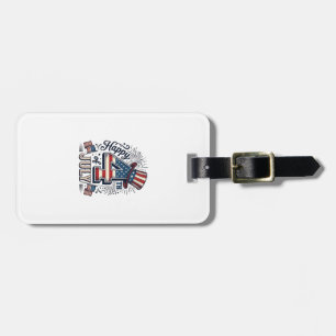Vintage Happy 4th of July Patriotic Hat Vector Des Luggage Tag