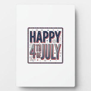 Vintage Happy 4th of July Patriotic Shirt Design_1 Plaque