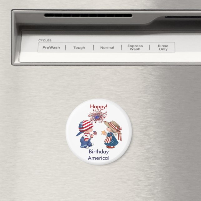 Vintage Happy Birthday America Magnet (In Situ (Dishwasher))
