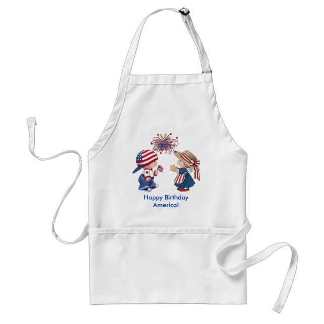 Vintage Happy Birthday America Standard Apron (Front)