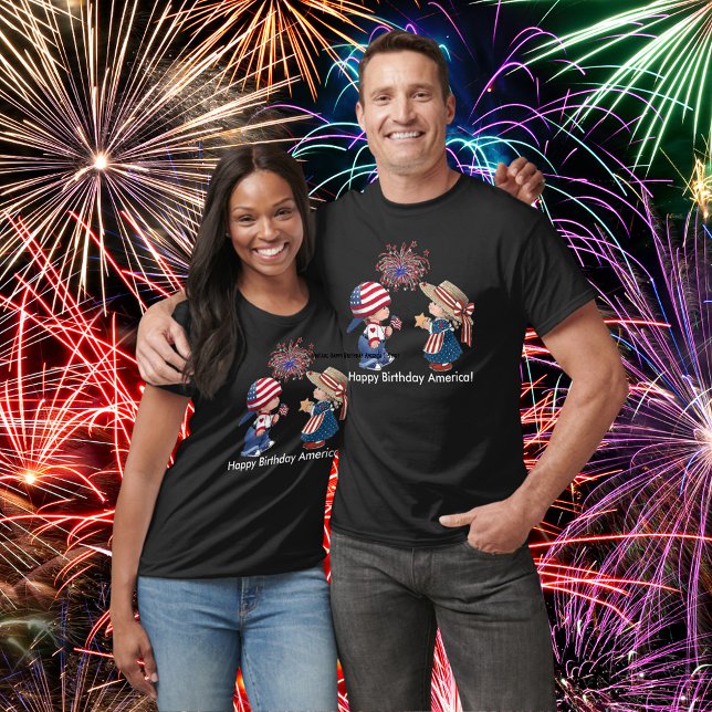 Vintage Happy Birthday America T-Shirt (Vintage Happy Birthday America Unisex T-Shirt)