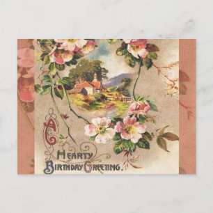 Vintage Happy Birthday Card Artwork