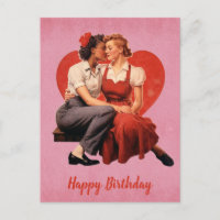 Vintage Happy Birthday Lesbian Couple
