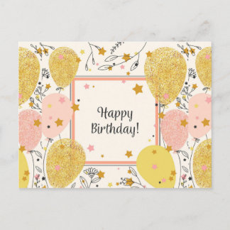Vintage Happy Birthday Postcard