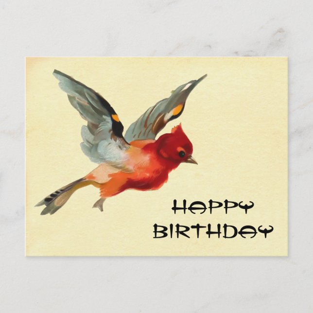 Vintage Happy Birthday Postcard (Front)