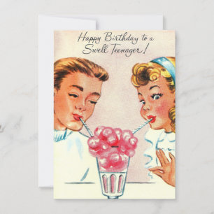 Vintage Happy Birthday Swell Teenager Holiday Card