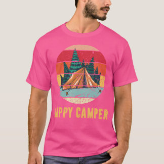 Vintage Happy Camper Rv Camping Retro Sunset 70S 8 T-Shirt