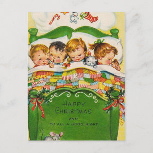Vintage Happy Christmas Holiday Postcard