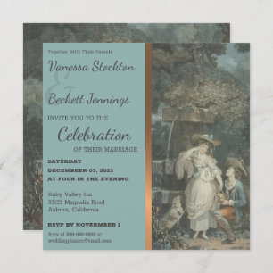 Vintage Happy Couple Wedding Invitation