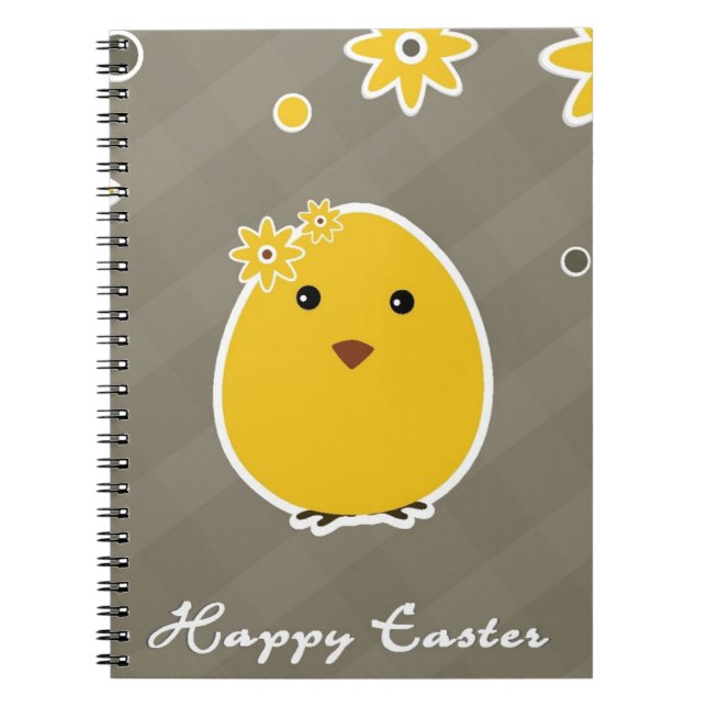 Vintage Happy Easter background Spiral Notebook (Front)