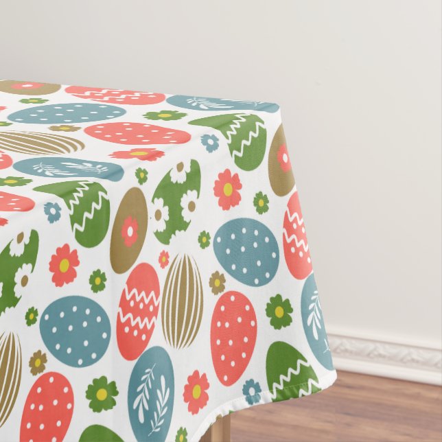 Vintage Happy Easter Blooms Tablecloth (In Situ)