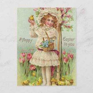 Vintage Happy Easter Holiday Postcard