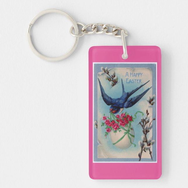 Vintage Happy Easter Key Ring (Front)