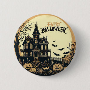 Vintage happy Halloween art 6 Cm Round Badge