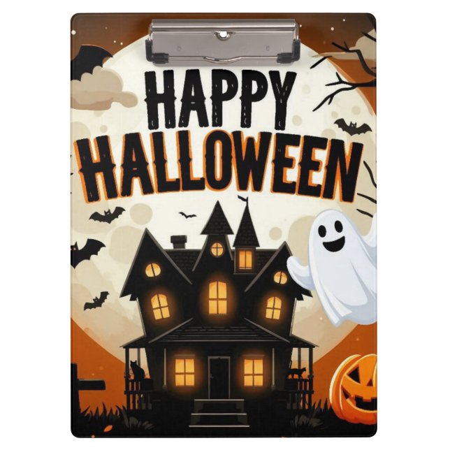 Vintage happy Halloween art Clipboard (Front)