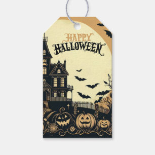 Vintage happy Halloween art Gift Tags