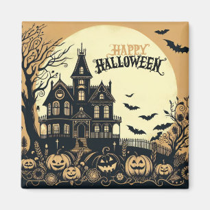 Vintage happy Halloween art Magnet