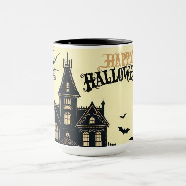 Vintage happy Halloween art Mug (Center)