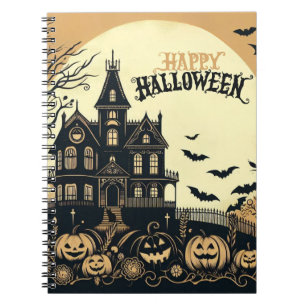 Vintage happy Halloween art Notebook