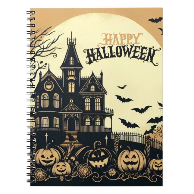 Vintage happy Halloween art Notebook (Front)