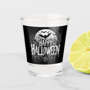 Vintage happy Halloween art Shot Glass