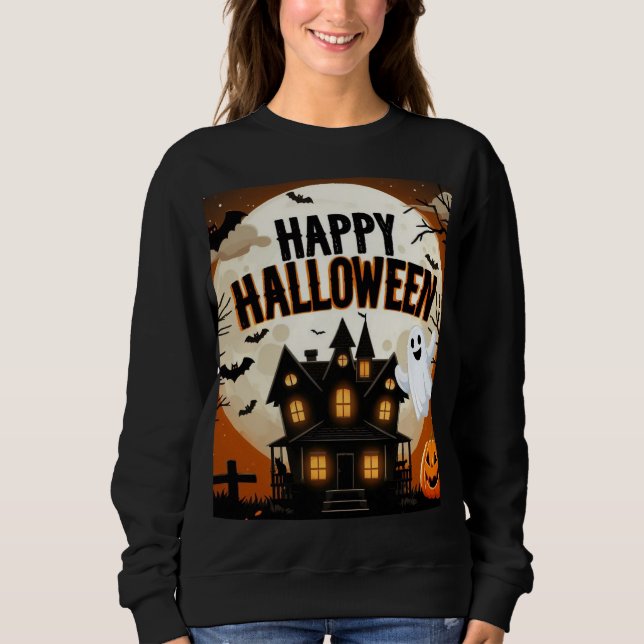 Vintage happy Halloween art Sweatshirt (Front)