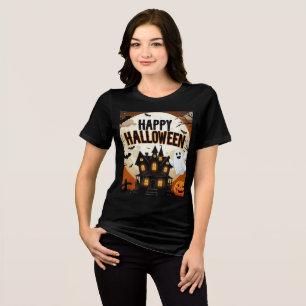 Vintage happy Halloween art Tri-Blend Shirt