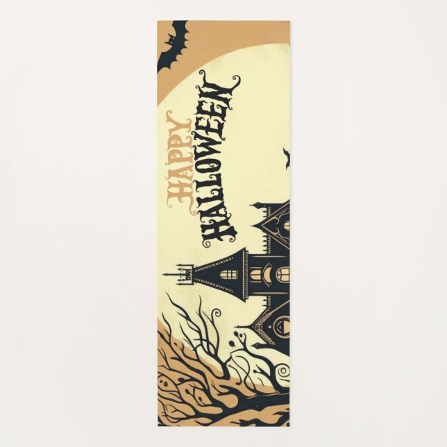 Vintage happy Halloween art Yoga Mat (Front)