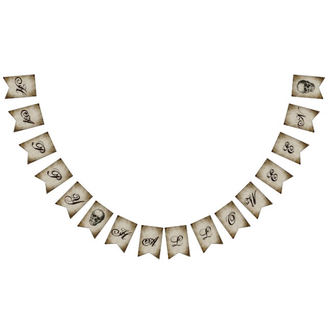 Vintage Happy Halloween Bunting Flag Banner (All)