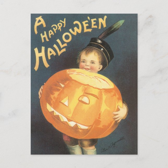 Vintage Happy Halloween by Ellen Clapsaddle Postcard (Front)