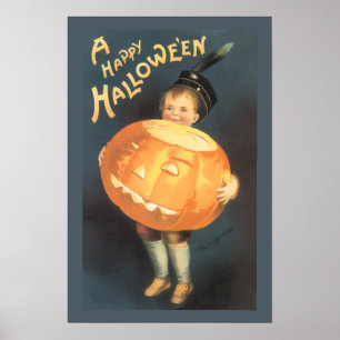 Vintage Happy Halloween by Ellen Clapsaddle Poster