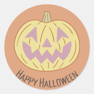 Vintage Happy Halloween Classic Round Sticker