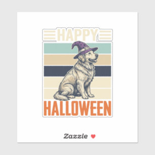 Vintage Happy Halloween Dog Witch Hat Shirt Design