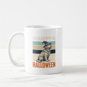 Vintage Happy Halloween Dog Witch Hat Shirt Design Coffee Mug