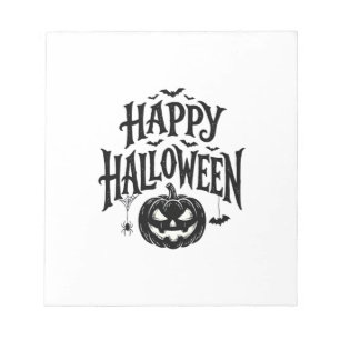 Vintage Happy Halloween Pumpkin Bat Shirt Design_1 Notepad