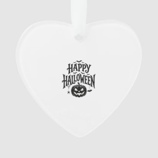 Vintage Happy Halloween Pumpkin Bat Shirt Design_1 Ornament