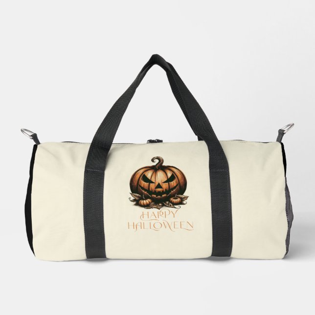 Vintage happy Halloween pumpkin Duffle Bag (Front)