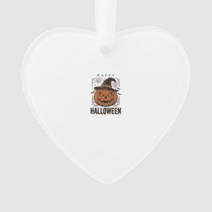 Vintage Happy Halloween Pumpkin Engraving Design_1 Ornament