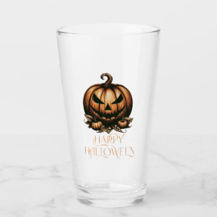 Vintage happy Halloween pumpkin Glass