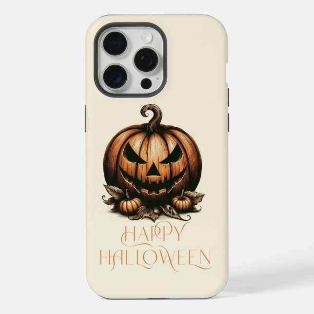 Vintage happy Halloween pumpkin iPhone Case (Back)