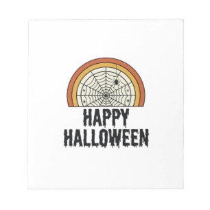 Vintage Happy Halloween Spider Web Vector Design_1 Notepad