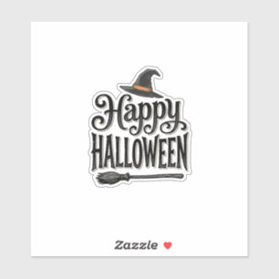 Vintage Happy Halloween Witch Hat Shirt Design_1