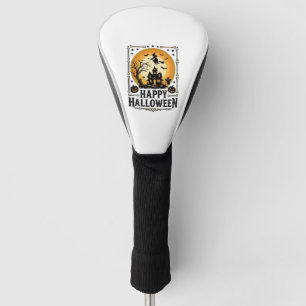 Vintage Happy Halloween Witch Moon Shirt Design_1 Golf Head Cover