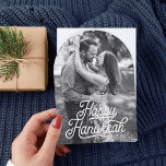 Vintage Happy Hanukkah Holiday Photo Card<br><div class="desc">Customise front photo and 4 square photos on the backer. Personalise with your own paragraph on the back as well.</div>