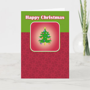 Vintage Happy Holiday Christmas Tree Card