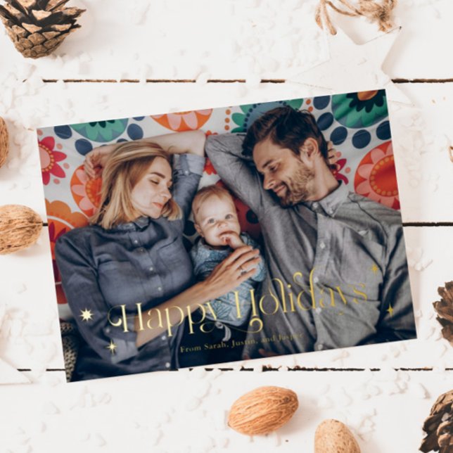 Vintage Happy Holidays Christmas Family Photo (Creator Uploaded)