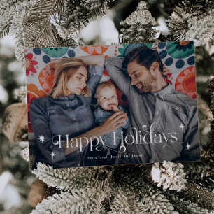 Vintage Happy Holidays Christmas Photo Holiday Card