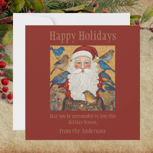 Vintage Happy Holidays Greeting Holiday Card